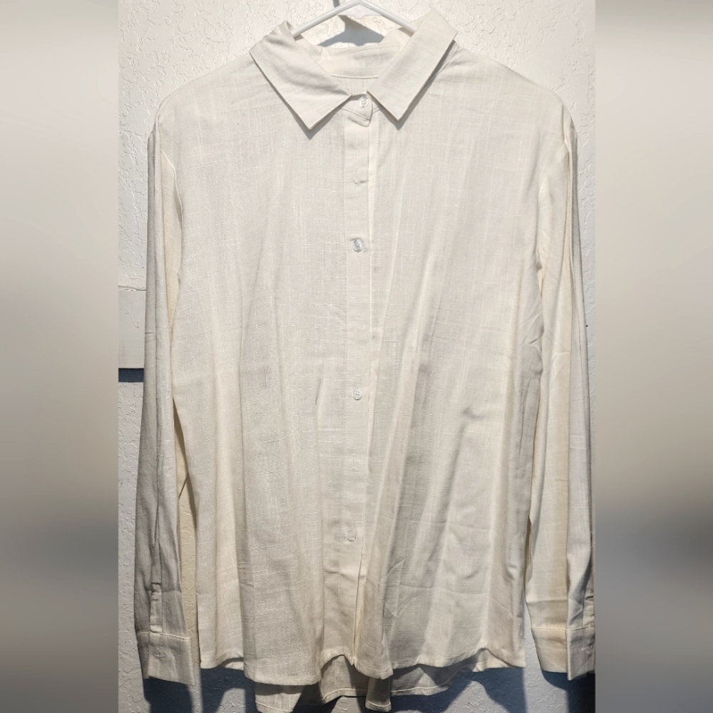 Linen button up blouse